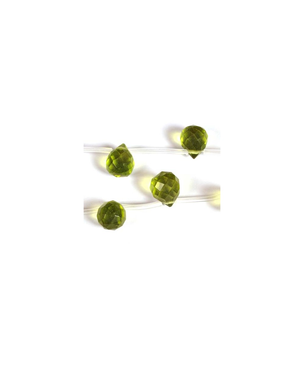 Stikliniai lašo karoliukai, olivinės spalvos 9*11 mm 