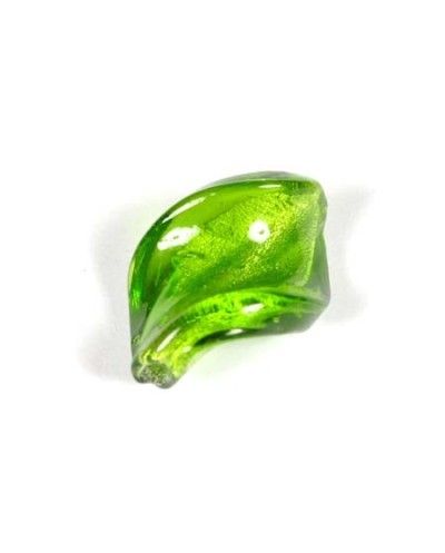 Stikliniai karoliukai su folija žalios sp. 18*29 mm 