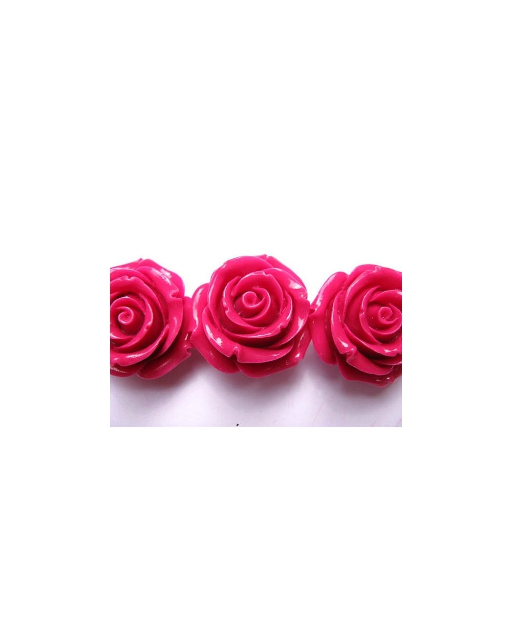 Akrilinė gėlytė rožė kabošonas ryškiai rožinės sp. 14x8mm