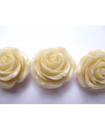 Akrilinė gėlytė rožė kabošonas baltos sp. 14x8mm