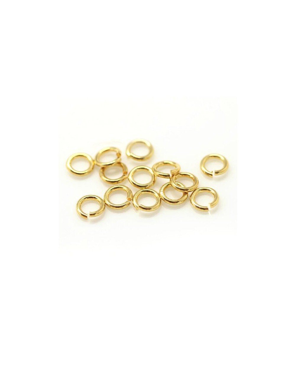 Žiedeliai metaliniai aukso sp., 5x0,8mm, 100 vnt.