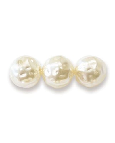 Perlai nelygiai apvalios taškuotos formos, baltos sp., čekiškas krištolas, 11 mm, 23 vnt.