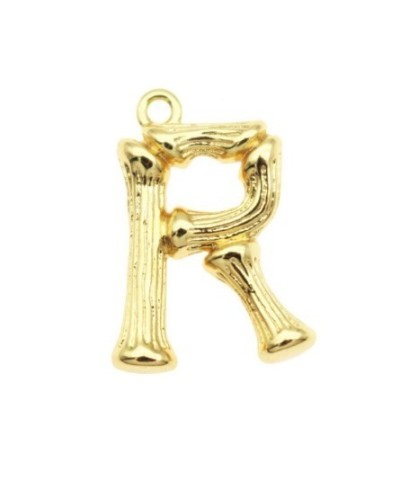 Pakabukas R raidė, aukso sp., 19x14 mm, 1 vnt.