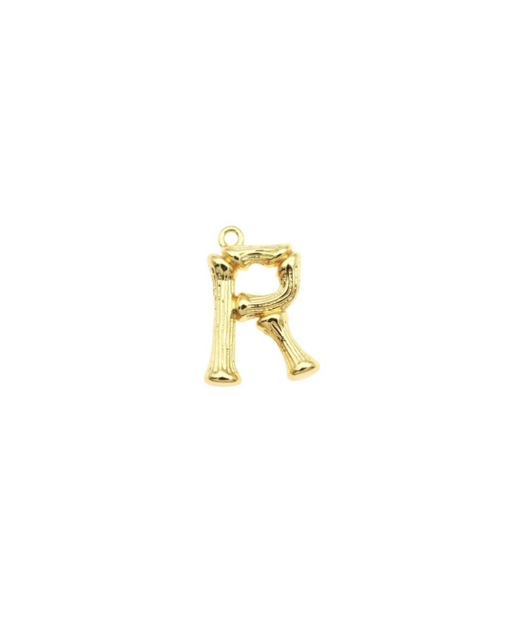 Pakabukas R raidė, aukso sp., 19x14 mm, 1 vnt.