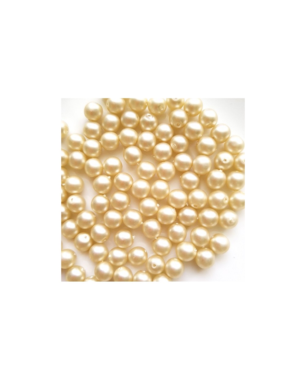 Perlai nelygiai apvalios taškuotos formos, baltos sp., čekiškas krištolas, 8 mm, 15 vnt.