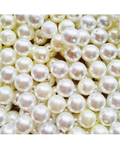 Perlai su grioveliais, baltos sp., čekiškas krištolas, 10 mm, 21 vnt.