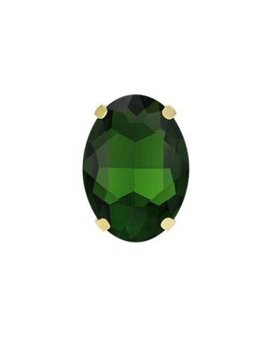 Ovalūs prisiuvami kristalai, 10x14mm, žalios sp., 1 vnt.
