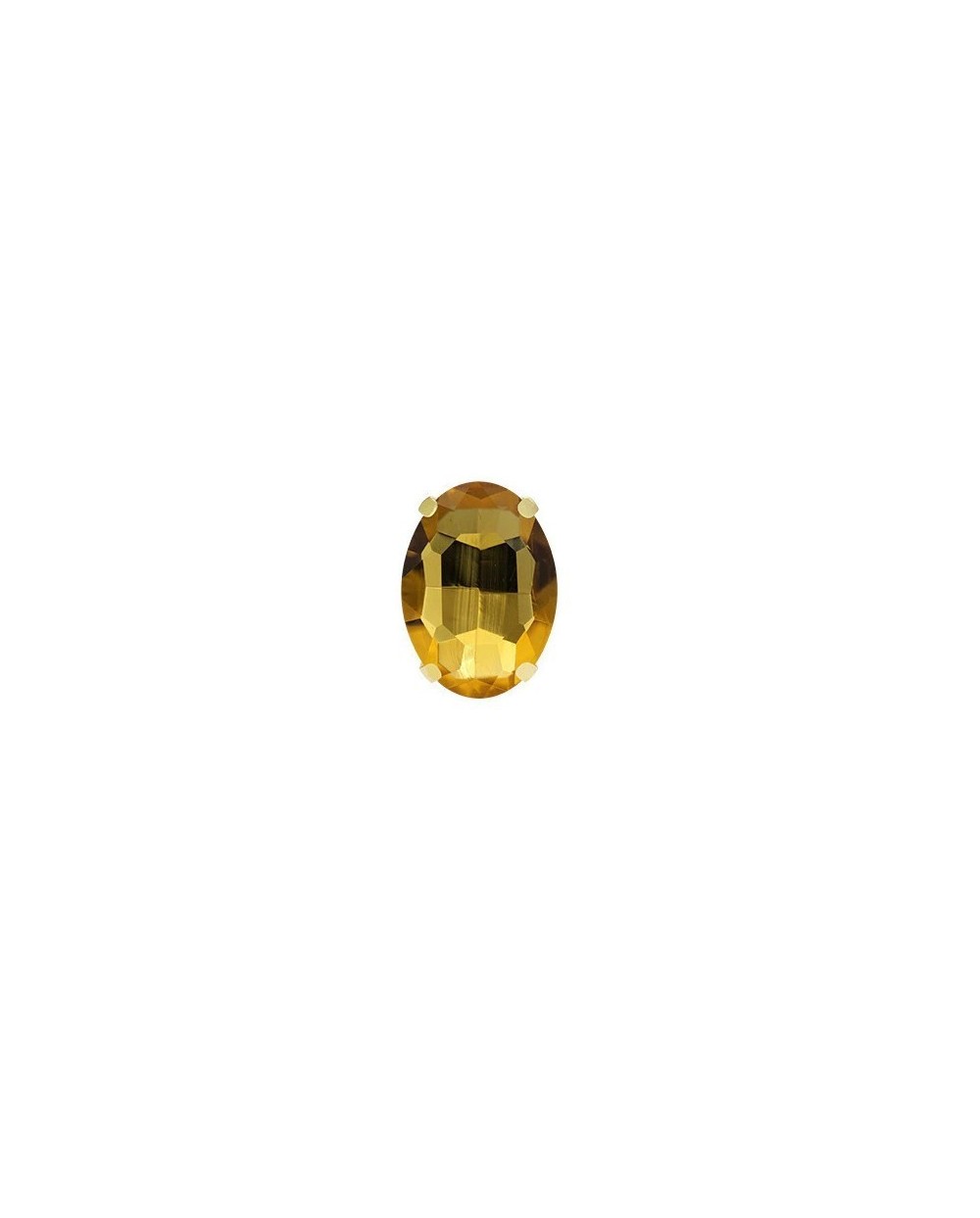 Ovalūs prisiuvami kristalai, 10x14mm, geltonos sp., 1 vnt.