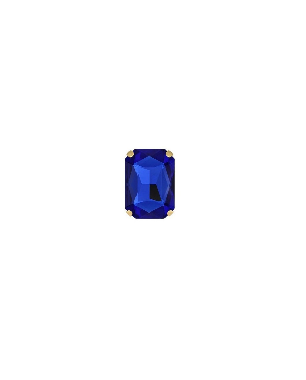 Stačiakampiai prisiuvami kristalai mėlynos sp., 10x14mm, 1 vnt.