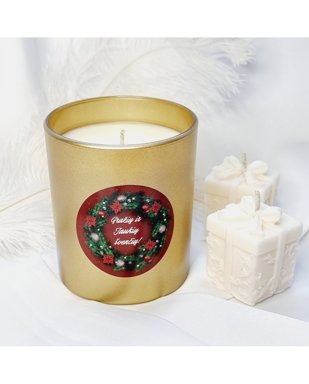 Sojų vaško aromatinė žvakė "Kalėdinė pasaka", 1 vnt.