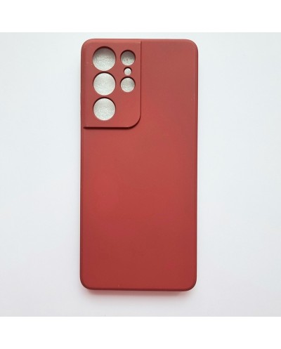 Tvirta silikoninė tamsiai raudona nugarėlė Samsung S21 Ultra