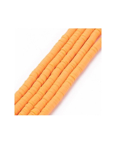 Modelino karoliukai plokšti, oranžiniai, 6-1mm, 1 vėrinys