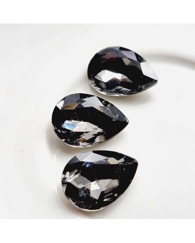 Įstatomi kristalai black diamond pilkos sp. lašo f., 18x13x5mm, 1 vnt.