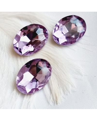 Įstatomi kristalai šv. violetinės sp. ovalūs, 18x13x5mm, 1 vnt.